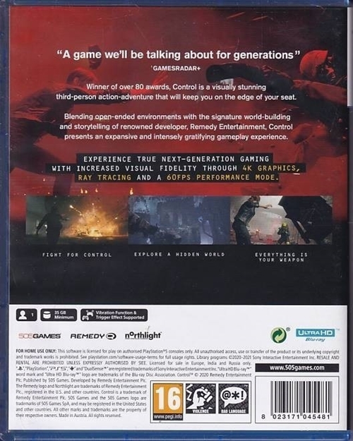 Control Ultimate Edition - PS5 (A-Grade) (Genbrug)